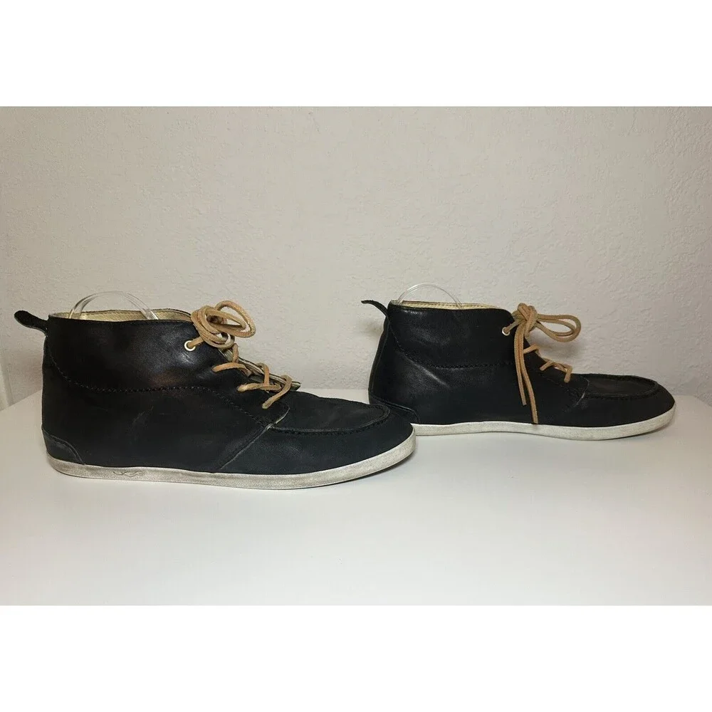 UGG Manhattan‎ Chukka Ankle Boots Shoes Black Leather Lace Up Men's SIZE 12
